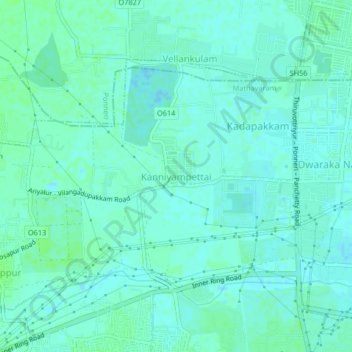 Kanniyampettai topographic map, elevation, terrain