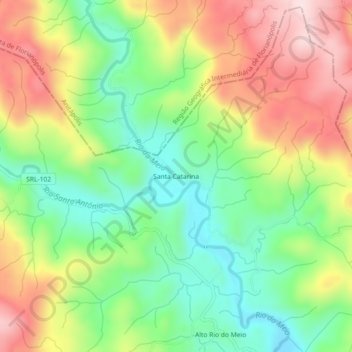 Santa Catarina topographic map, elevation, terrain