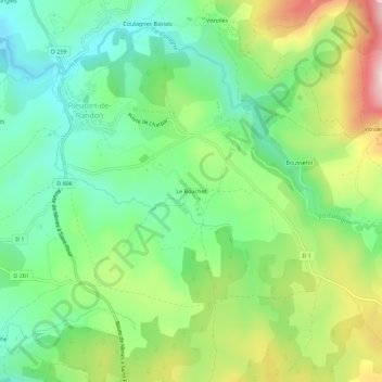 Le Bouchet topographic map, elevation, terrain