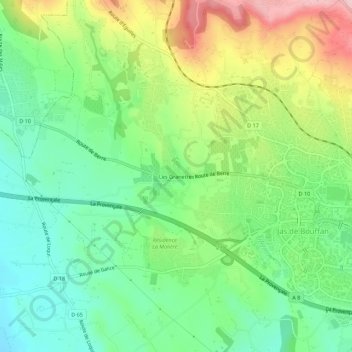 Les Granettes topographic map, elevation, terrain