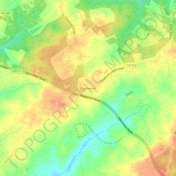 Hartwood topographic map, elevation, terrain