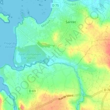 Brenesquen topographic map, elevation, terrain