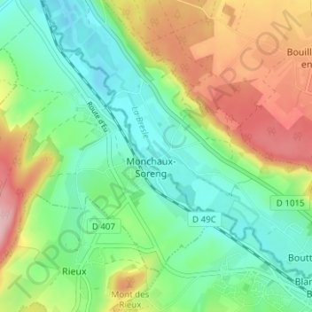Ansennes topographic map, elevation, terrain