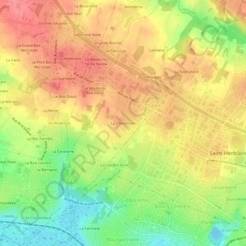 La Chasseloire topographic map, elevation, terrain