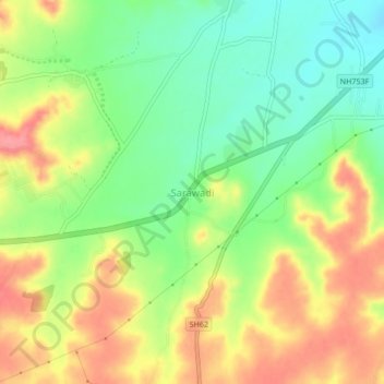 Sarawadi topographic map, elevation, terrain