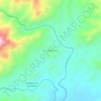 El Limoncito topographic map, elevation, terrain