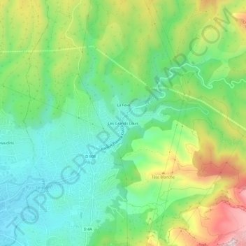 Les Grands Louis topographic map, elevation, terrain