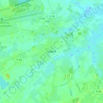 Ardorf topographic map, elevation, terrain
