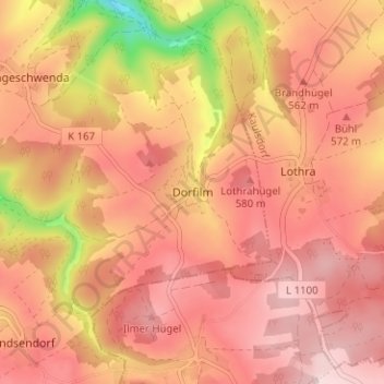 Dorfilm topographic map, elevation, terrain