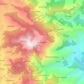 Juniyagarhi topographic map, elevation, terrain
