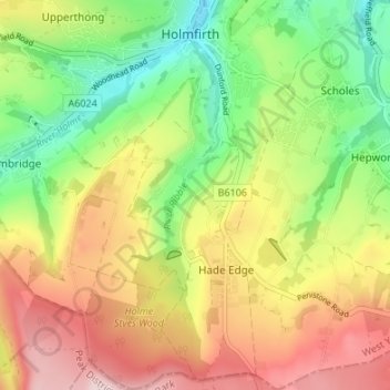 Choppards topographic map, elevation, terrain
