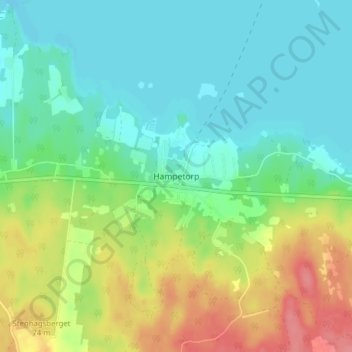 Hampetorp topographic map, elevation, terrain
