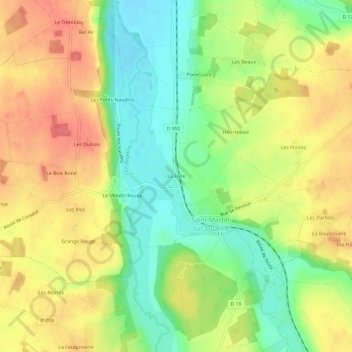 La Folie topographic map, elevation, terrain
