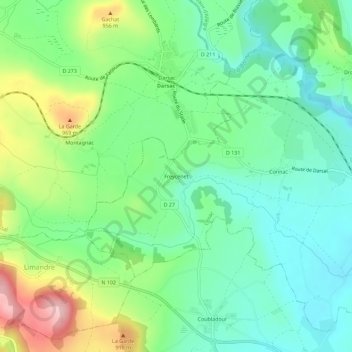 Freycenet topographic map, elevation, terrain