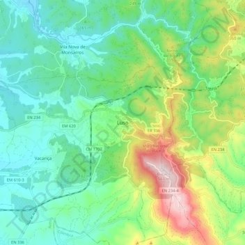 Luso topographic map, elevation, terrain