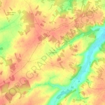 Les Vallées topographic map, elevation, terrain
