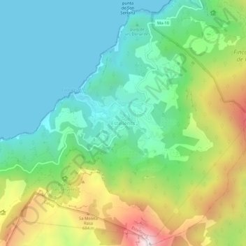 Estellencs topographic map, elevation, terrain