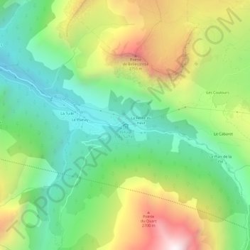 Le Suiffet topographic map, elevation, terrain