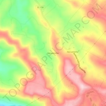 Hervalzinho topographic map, elevation, terrain