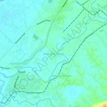 Saunaka Village topographic map, elevation, terrain