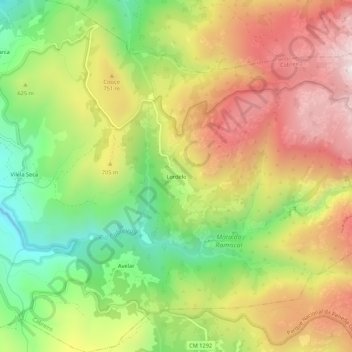 Lordelo topographic map, elevation, terrain