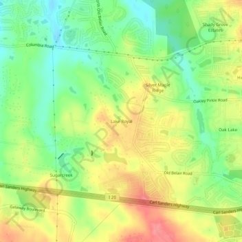 Lake Royal topographic map, elevation, terrain
