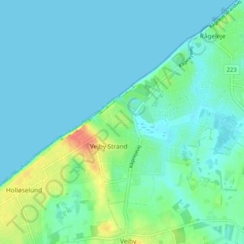 Hanebjerg topographic map, elevation, terrain