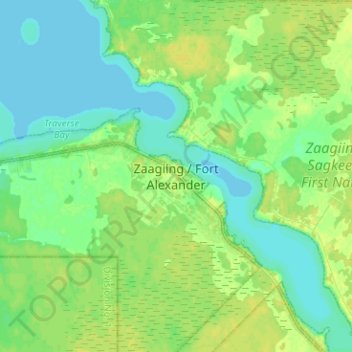 Fort Alexander topographic map, elevation, terrain