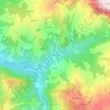 Mulino Pace topographic map, elevation, terrain