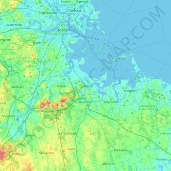 Quincy topographic map, elevation, terrain