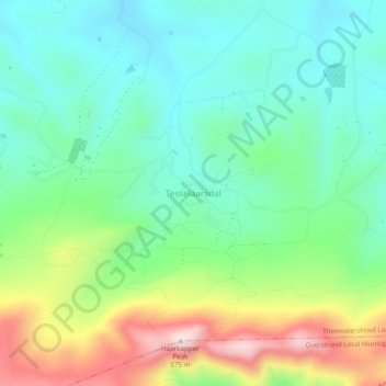 Tesselaarsdal topographic map, elevation, terrain
