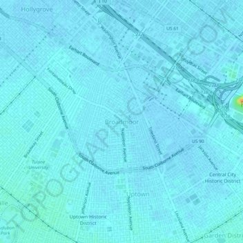 Broadmoor topographic map, elevation, terrain
