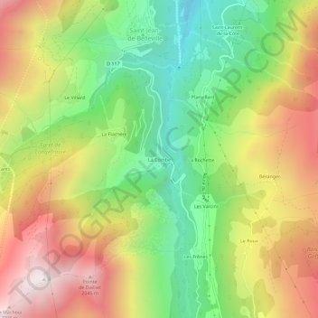 La Combe topographic map, elevation, terrain