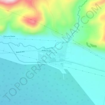 Polcura topographic map, elevation, terrain