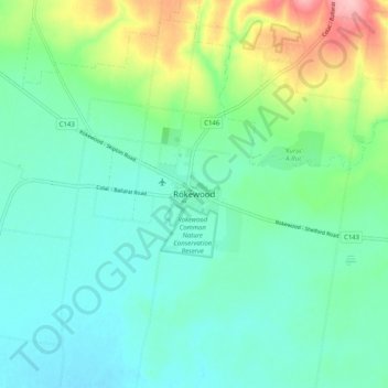 Rokewood topographic map, elevation, terrain
