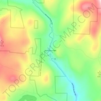 Readsboro Falls topographic map, elevation, terrain