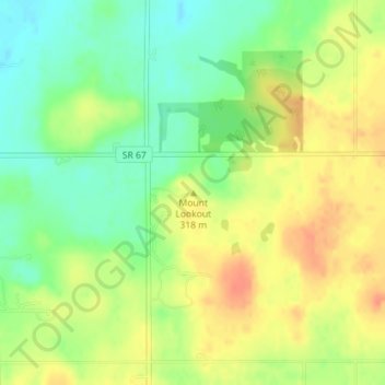 Mount Lookout topographic map, elevation, terrain