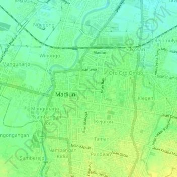Kartoharjo topographic map, elevation, terrain