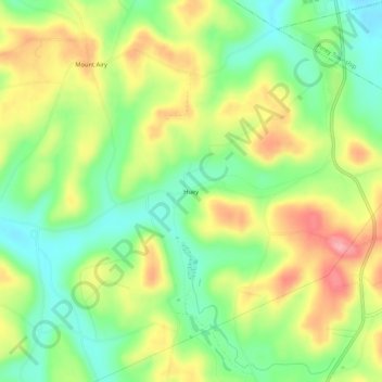 Huey topographic map, elevation, terrain
