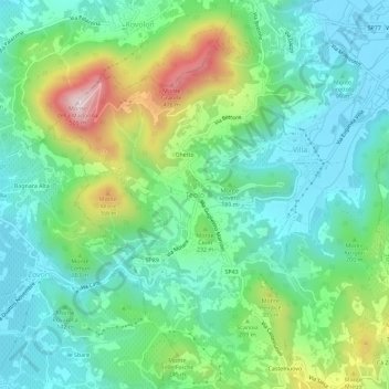 Teolo topographic map, elevation, terrain