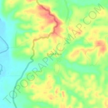 Bukit Raya topographic map, elevation, terrain