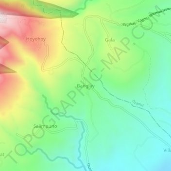 Banglay topographic map, elevation, terrain