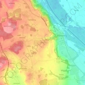 Ponlach topographic map, elevation, terrain