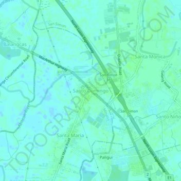 Santo Domingo topographic map, elevation, terrain