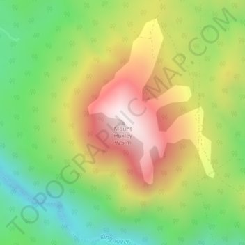 Mount Huxley topographic map, elevation, terrain