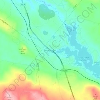 North Wakefield topographic map, elevation, terrain