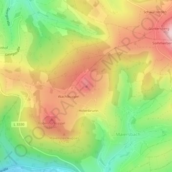 Wachtküppel topographic map, elevation, terrain