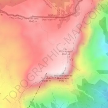 Riesending-Schachthöhle topographic map, elevation, terrain