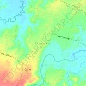 Babakanraden topographic map, elevation, terrain