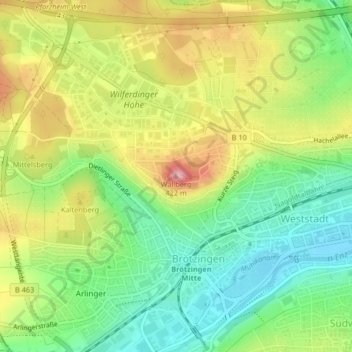 Wallberg topographic map, elevation, terrain